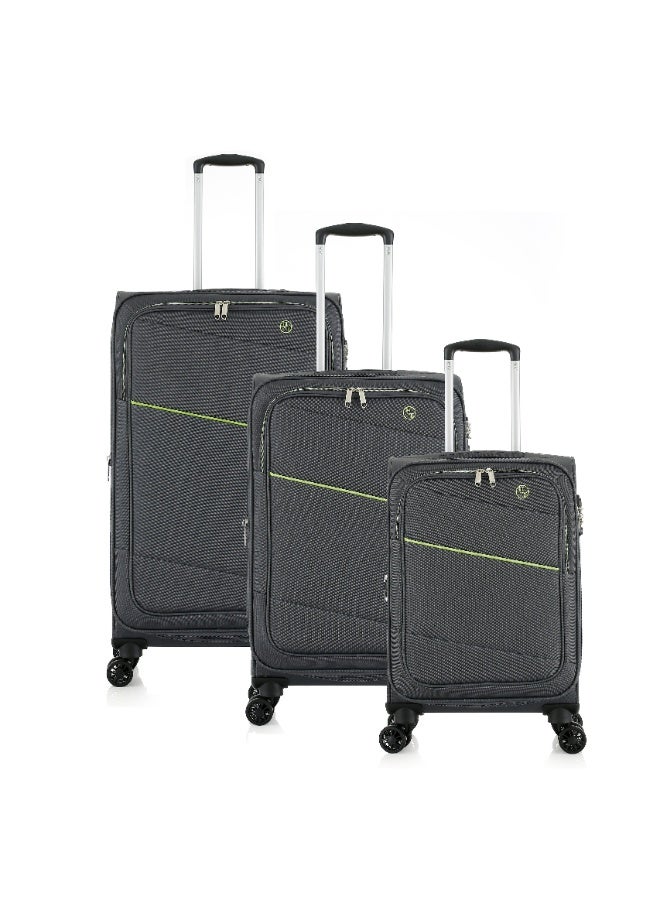 اتش تي طقم حقائب سفر من 3 قطع من إتش تي | حقائب سفر ناعمة | طقم حقائب سفر خفيفة الوزن قابلة للتوسيع بعجلات (33/55/82 لترًا، طقم سفر خفيف الوزن) (طقم من 3 قطع 20/24/28 بوصة) - Image 1